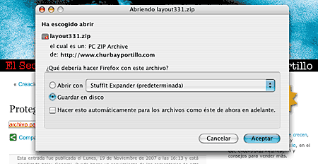 Comprobación del enlace al archivo