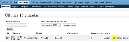 Gestionar entrada