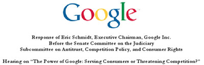 Carta de Google al senado