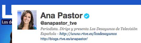 Ana Pastor en Twitter Ana Pastor en Twitter